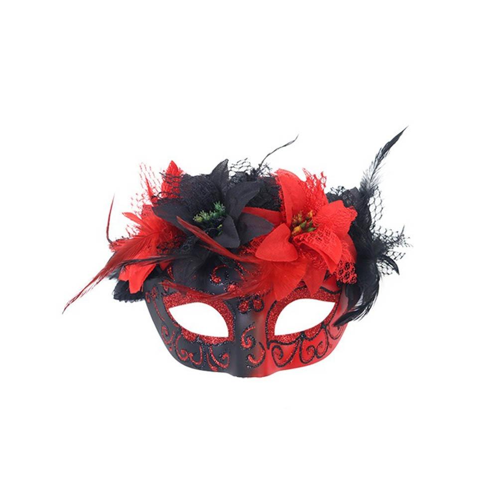 

Beautiful Masquerade Decoration Mask Half Face Halloween Mask Costume Accessories червоний