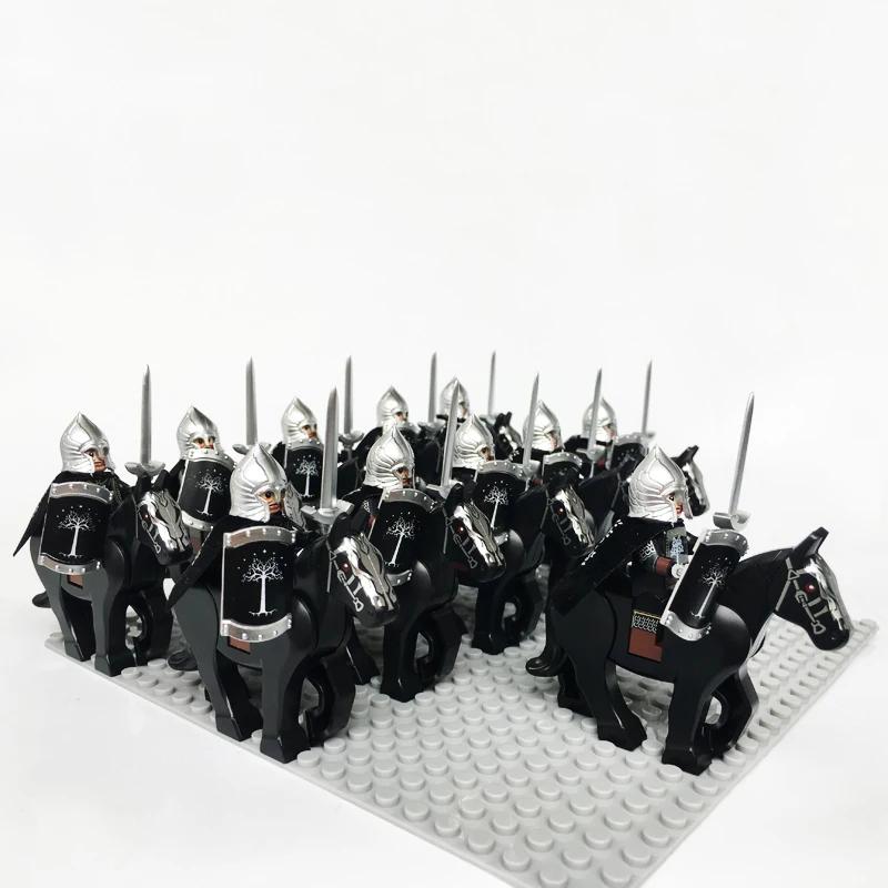 Medieval Roman Dynasty Commander Golden Warrior Spartan Solider Hawk Princess King Dragon Knight War Horse Figure Block Kids  Children Toy