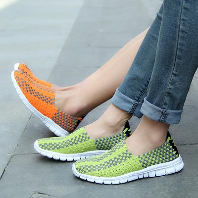 Verão Homens Trança Praia Sapatos Preguiçosos Mulheres Casual Weave Macio Slip on Tênis Baixo Unissex