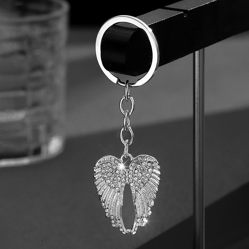Europäische Und Amerikanische Diamant Engelsflügel Schlüsselanhänger Engelsflügel Metall Männer Und Frauen Schlüsselanhänger Anhänger Zubehör