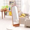 Mini Floor Mirror 1:12 Scale Miniature Full Length Mirror Dollhouse Accessories Tiny Standing Dressing Mirror for Dollhouse Craft Bedroom Furniture