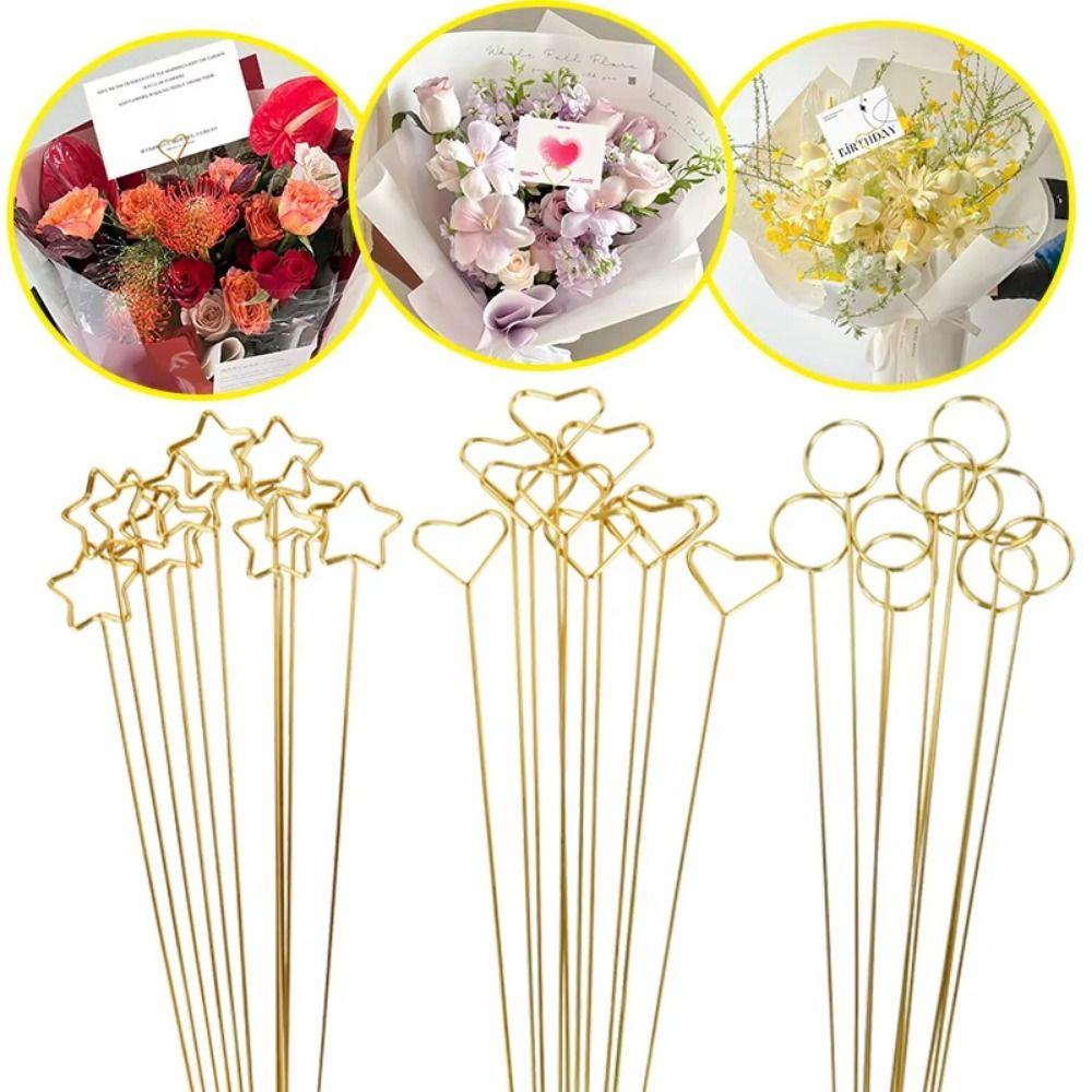 30/60pcs Creative Metal Card Holder DIY Memo Clip Holders Ring Loop Floral Pick  Desktop Decor