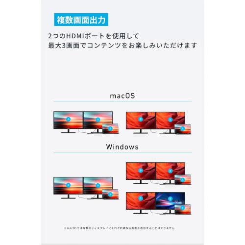 Hub USB-C Anker (7 în 1, ecran dublu) Port HDMI 4K compatibil 100 W USB PD 10 Gbps de mare viteză??Transfer de date Port USB-C Port USB-A Compatibil cu Mac