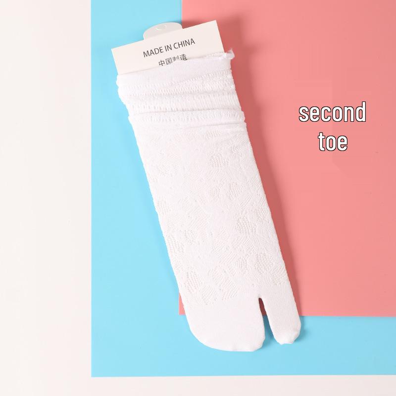 Women's Lace Mid-Calf Slouch Toe Socks: Two-Toe & Five-Toe, Summer Thin Breathable Design