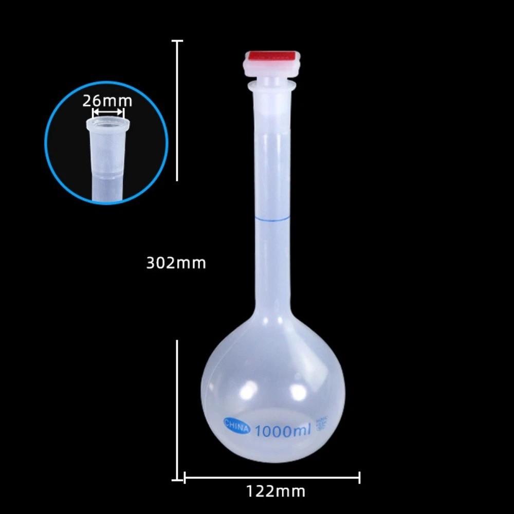 25/50/100/250/500/1000ml Messkolben mit Stopfen Langer Hals Messkolben Kunststoff Graduierte Flasche