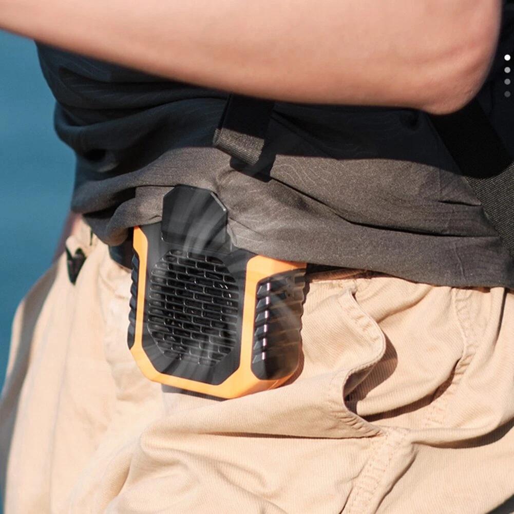 Mini Charging Fan Portable USB Neck Waist Hanging Fans Outdoor Heat Relief Tools Rechargeable Silent Long Use Life Powerbank