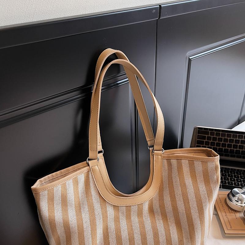 Vintage Handbag Striped Bag Women's Large Capacity Shoulder Bag