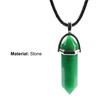 Schwarzes Seil Verstellbare Exquisite Damen Halskette Natürlicher Sechseckiger Stein Drahtumwickelter Anhänger Halskette Schmuckzubehör