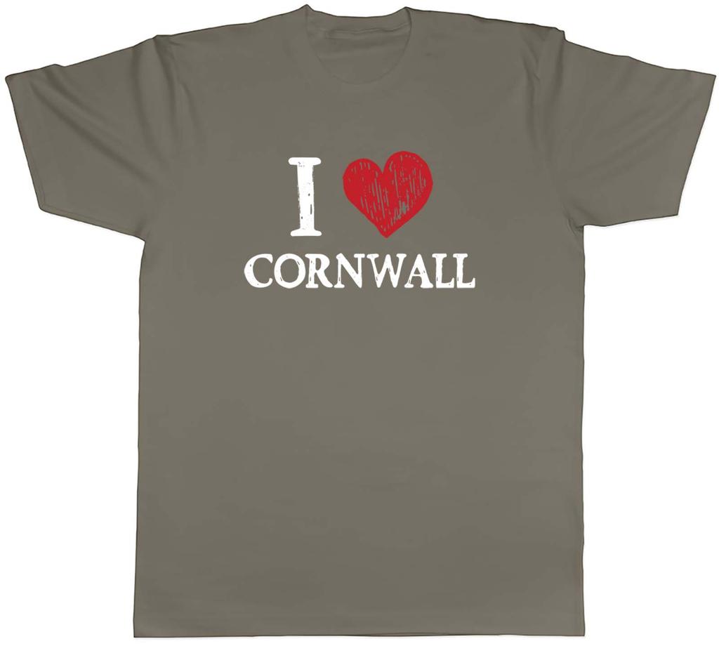 I Love Cornwall Unisexs TShirt Coastlines Cornish Pasties Tee Gift