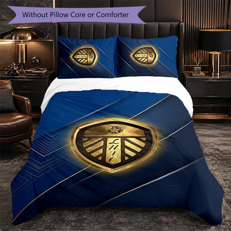 Biancheria da letto a tema Leeds United Set 3 Pezzi Copripiumino Biancheria da letto Decorativa Per Camera Adolescenti Decorazione Casa
