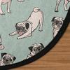 Cute Funny Dog Round Rug,Washable Soft Circular Floor Mat, Non Slip Low Pile Area Rugs for Kids Room Bedroom Bathroom Laundry