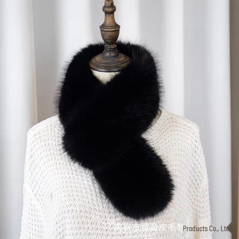 Korean Style Double-Sided Faux Fox Fur Neck Gaiter Scarf