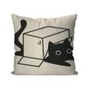 Cute Black Cat Cartoon Peach Skin Cushion Cover Kawaii Kitty Throw Pillowcase for Sofa Living Room Kids Bedroom Decor 40x40cm