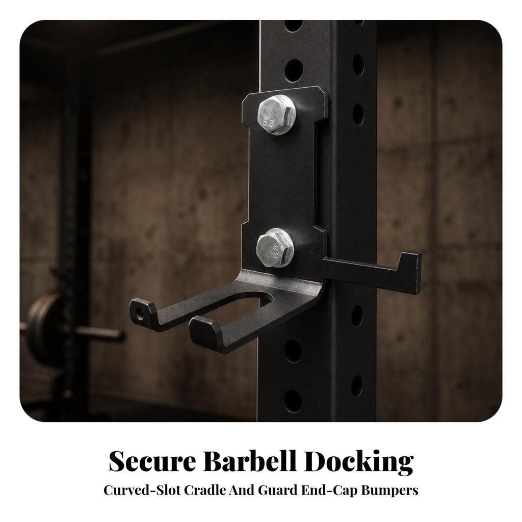 Barbell Hanger Space-Saving Holder with Hook Rust-Resistant for Athletes