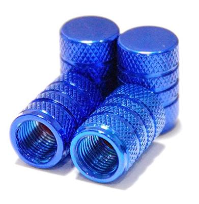 Areyss 140837 Evrensel Alüminyum Hava Valfi Kapağı, Silindirik Tip, 4'lü Set (Mavi Mavi)