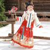Combinaison d'hiver Tang Hanfu pour bébé fille 2025: Robe chinoise du Nouvel An élégante en coton épais