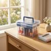Desktop Storage Box Dustproof with Lid Latching for Desk, Craft Room