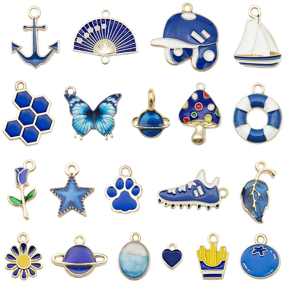 Mixed Color Cartoon Enamel Alloy Pendants for DIY Bracelets & Keychains