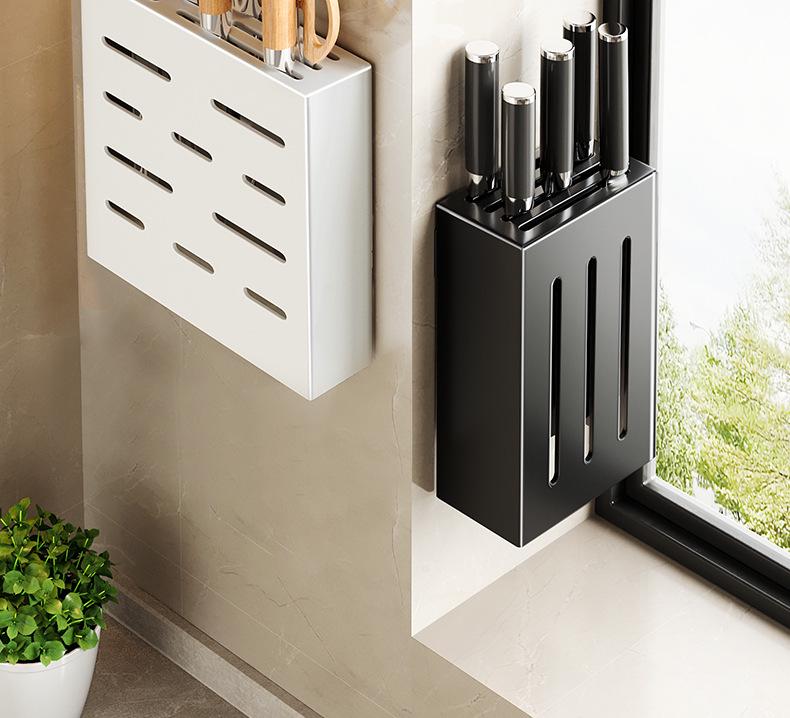 Punch-Free Wall-Mounted Kitchen Knife Storage Rack