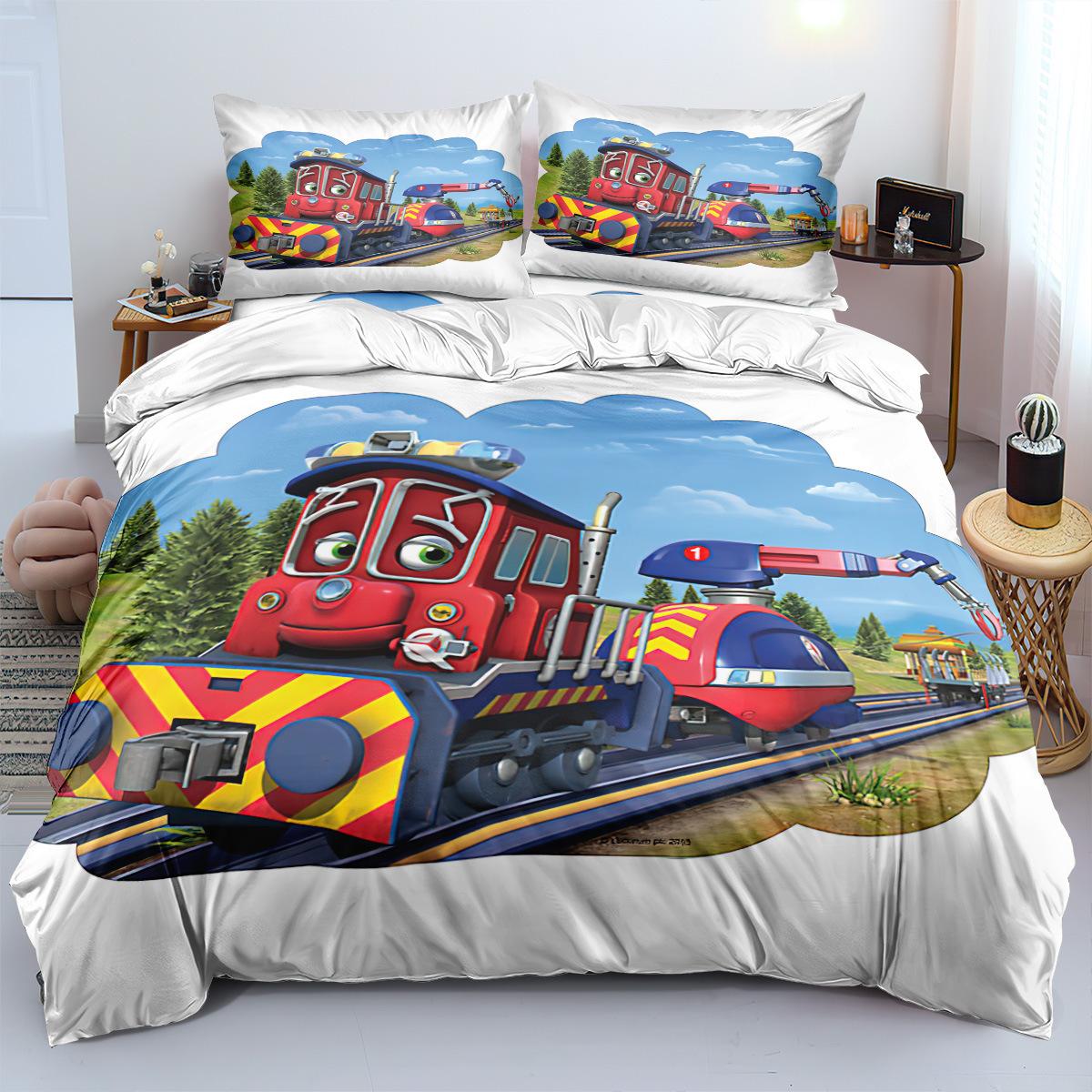 

Children S Cartoon Train Series Digital Printing Three-Piece Set 3D Grinding Three-Piece Set 220 * 230 three-piece set