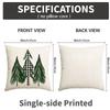1/4Pcs Gray Christmas Pillowcases, Vintage Truck Christmas Tree Printed Cushion Covers, Winter Holiday Home Sofa Decorations
