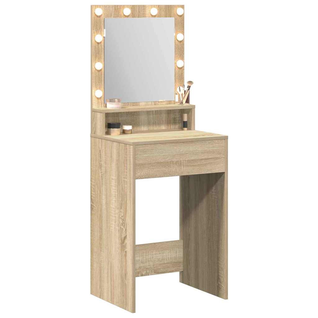 Makeup Table in Sonoma Oak 50 x 41 x 135 cm engineered wood