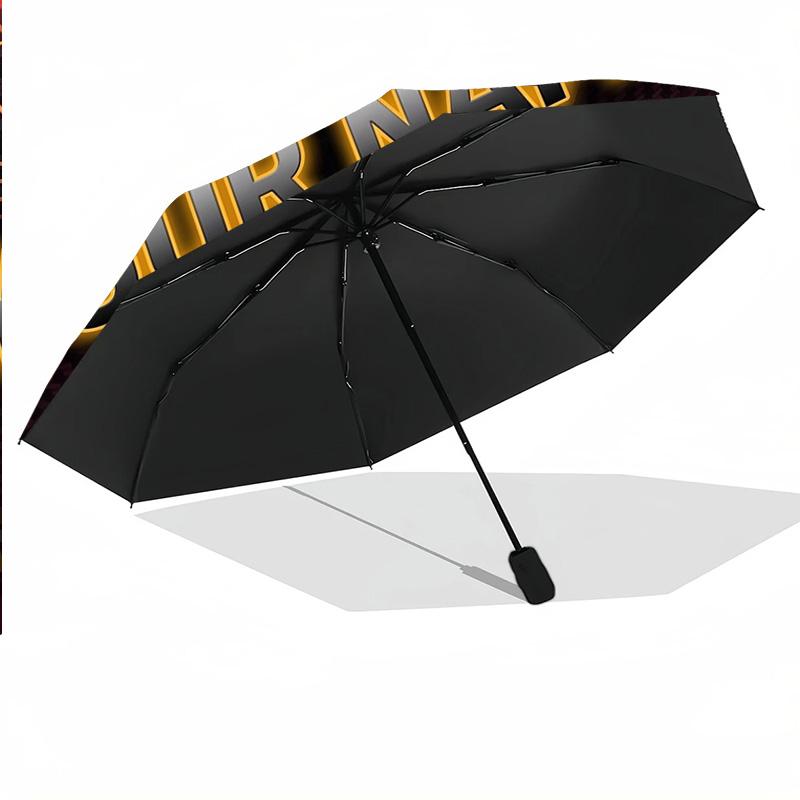 8 Rib Auto Folding Umbrella AS Roma Print Custom Name Text Portable Rain Gear