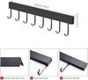 40cm kitchen hanging pole (with 8 hooks) Black
