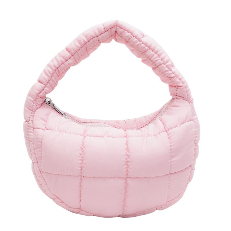 Korean niche fashionable pleated cloud bag female foreign style solid color personalized hand carry cotton clothes bag