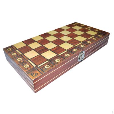 3-in-1 faltbares Schachspiel, Schach, Dame, Backgammon für Kinder, Anfänger, 34 x 34 cm