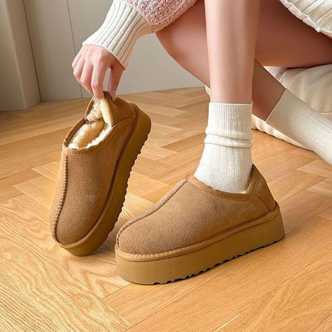 

Женские большого размера на толстой подошве, с мягкой подошвой, зимние теплые меховые ботинки-дутики, утепленные подкладкой, ботильоны, нескользящие, для пеших прогулок, спортивные, хлопковые ботинки 42 верблюд