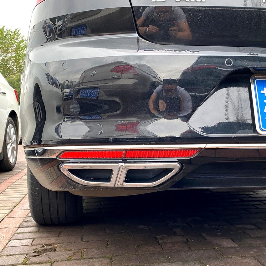 High Quality ABS Car Rear Exhaust Muffler Tail Pipe Cover Trim For Volkswagen Passat B8 2017 2018 2019