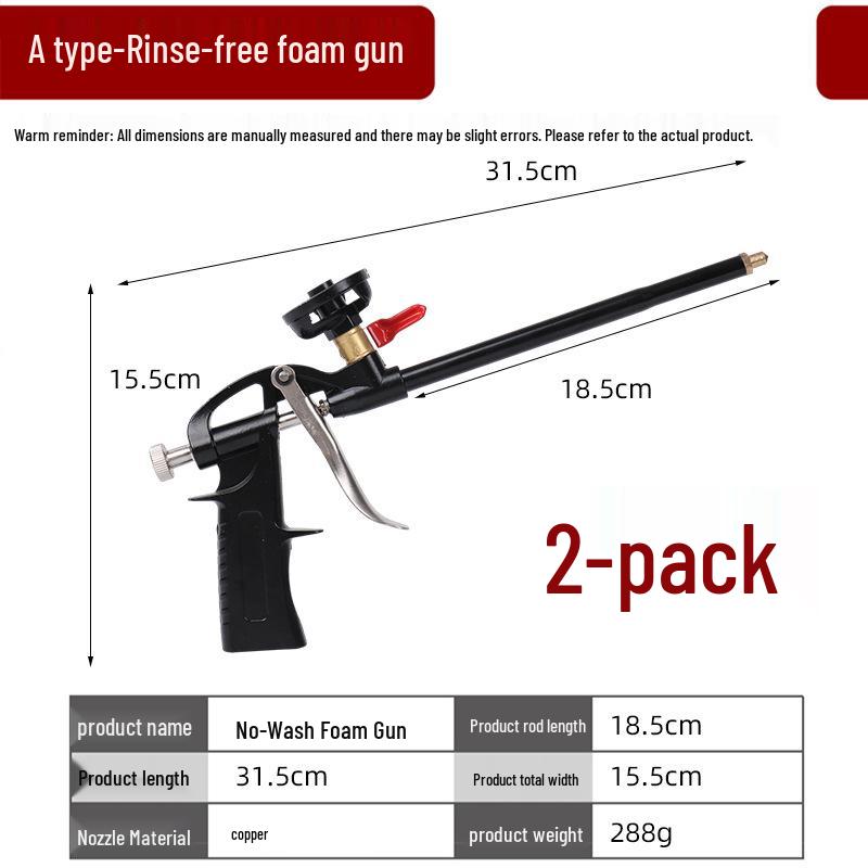 All-Metal Easy Clean Spray Gun for No-Clean Polyurethane Foam Sealant
