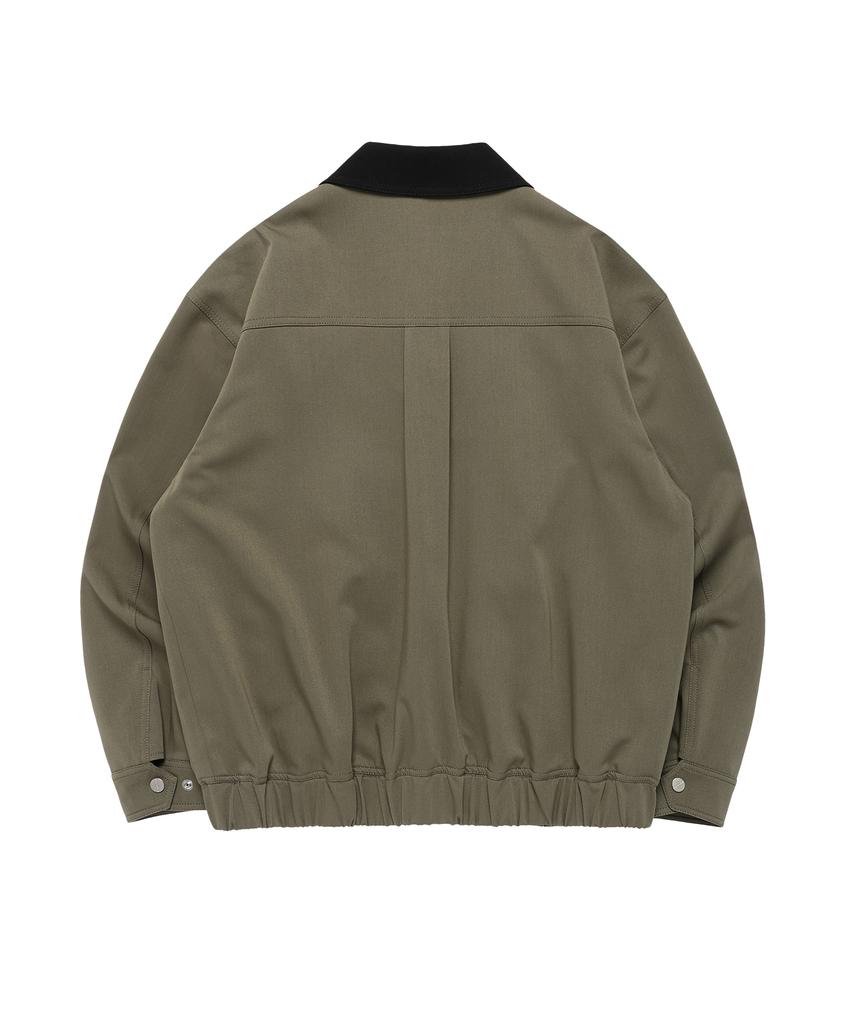 Thevinylhouse Mixed Collar Blouson Jacket Khaki