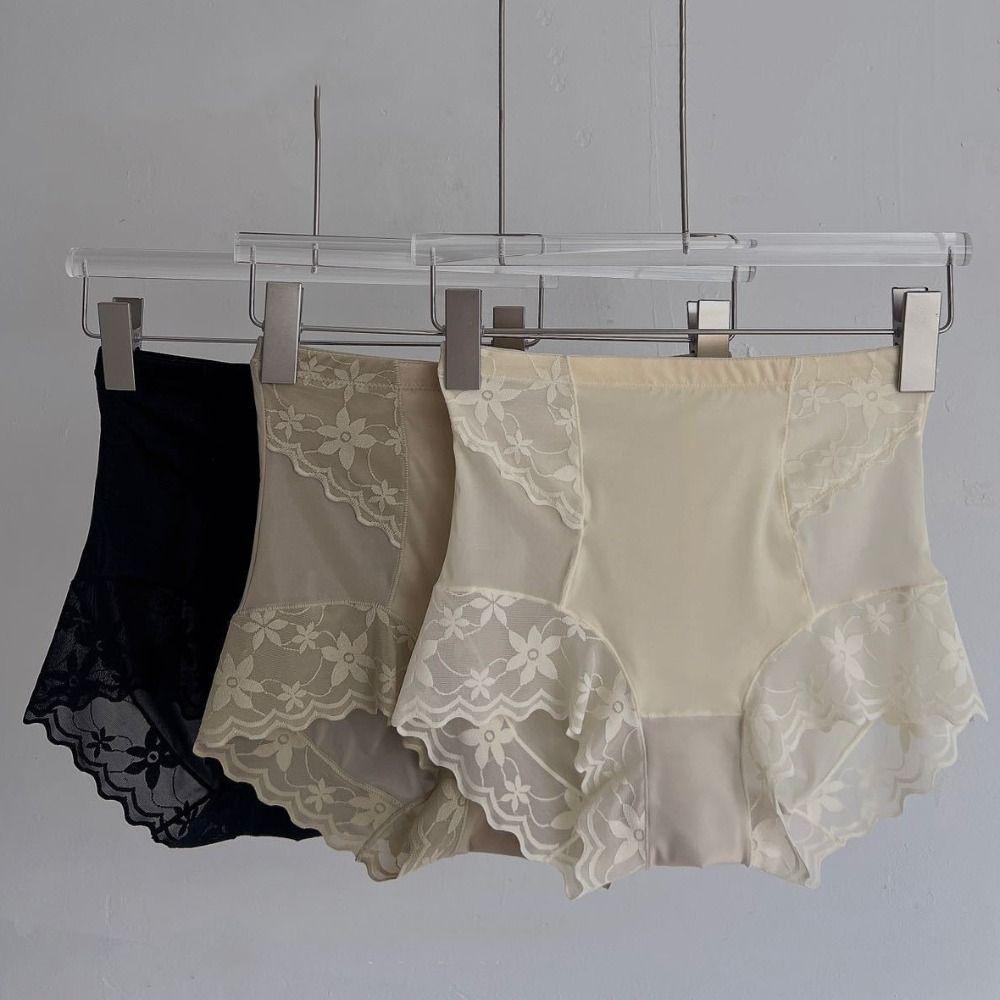 High Waist Slimming Shapewear Lace Flower Body Shaping Underpants Tummy Control Underwear Female