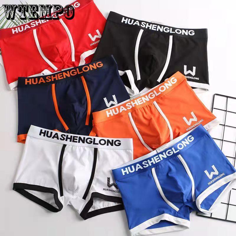 1pc Men's Boxer Shorts Pure Cotton Youth Sports Trendy Cute Boxer Shorts