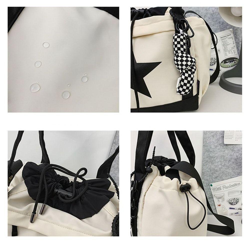 Nylon Star Tote Bag Drawstring Y2K Crossbody Bag Kawaii Large Capacity Shoulder Bag  Outdoor