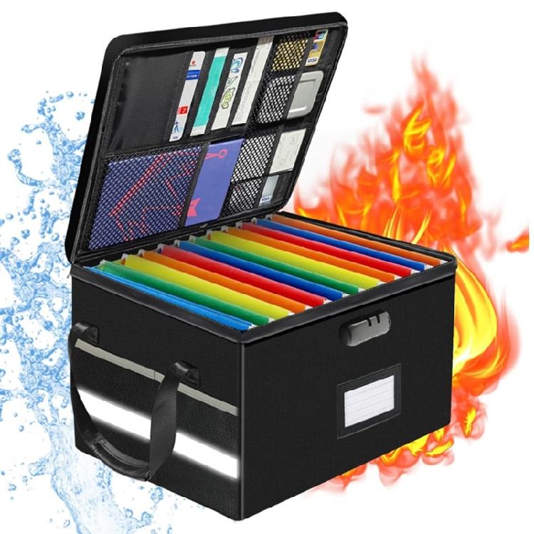Foldable Fireproof File Box with Lock File Folder Organiser