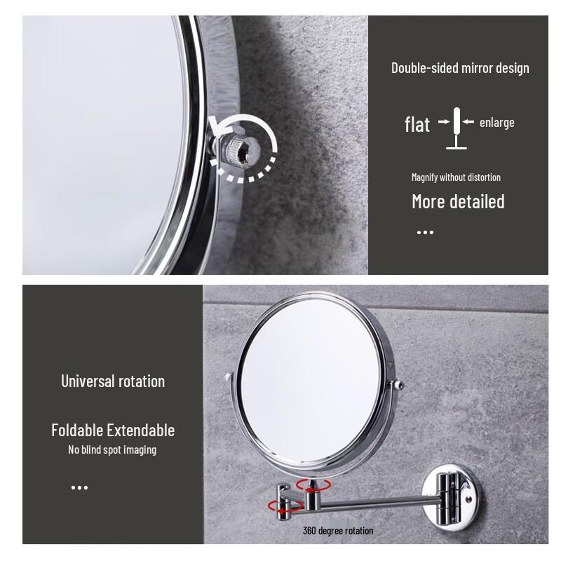 Silingfei 8-inch Foldable Wall-Mounted Makeup Mirror