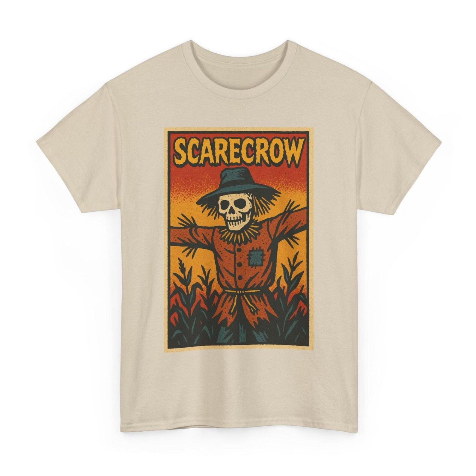 Scarecrow T-Shirt: Creepy Retro Comic Halloween Farm Tee 3XL