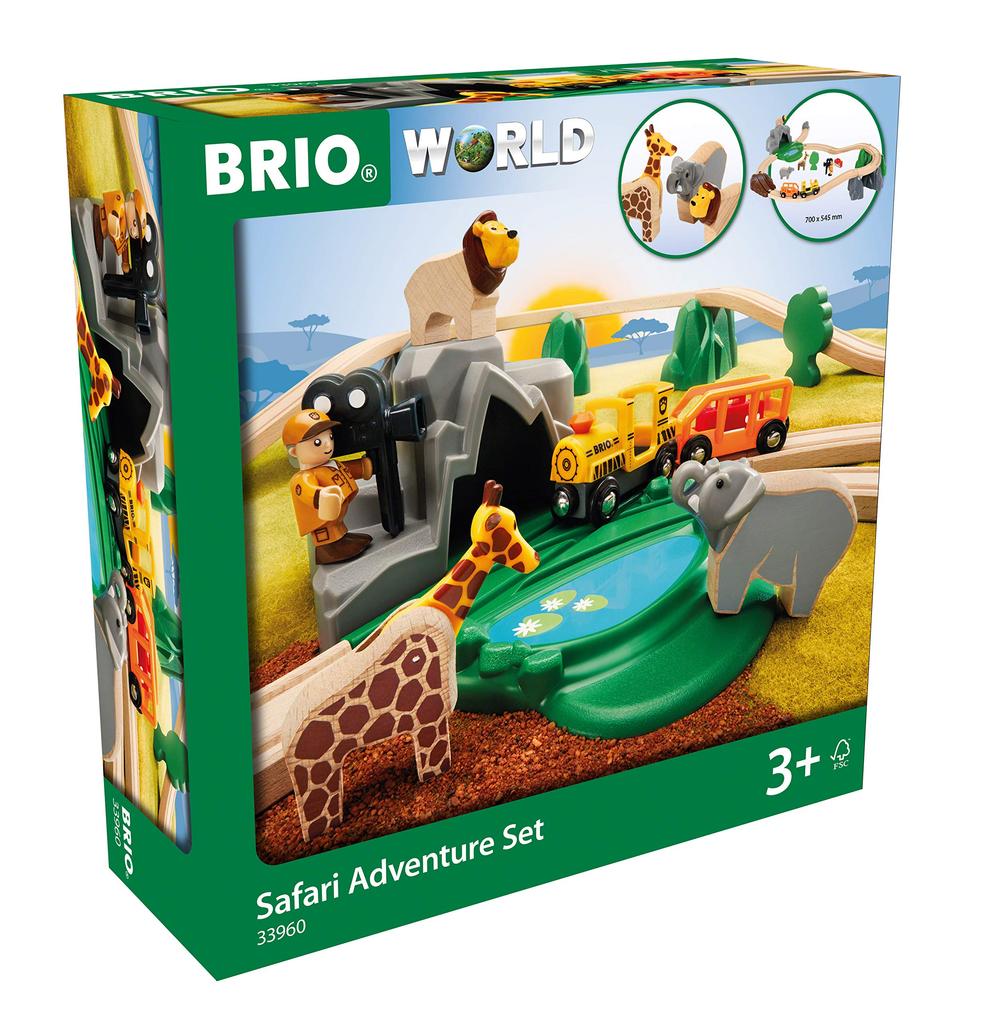 BRIO WORLD Safari-eventyrsett [Totalt 26 deler] Fra 3 år (Togleketøy i treskinne) 33960