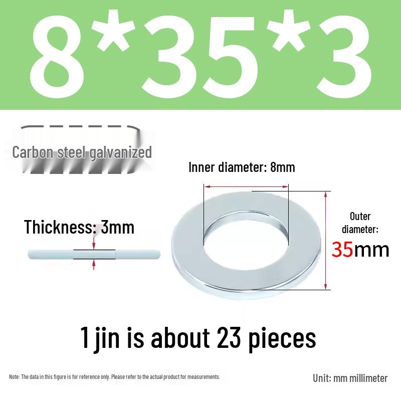 Oversized Thickened Galvanized Iron Flat Washer M2M3456810-M6