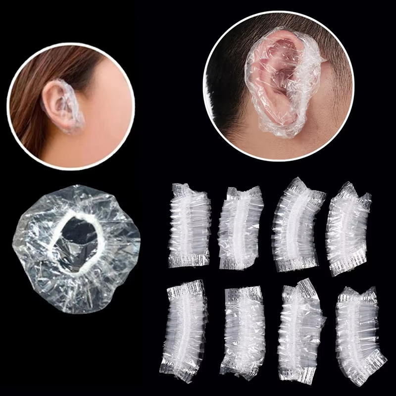 100/300/500Pcs Disposable Waterproof Ear Cover Transparent Bath Shower Hair Salon Earmuffs Coloring Protector Caps High Quality