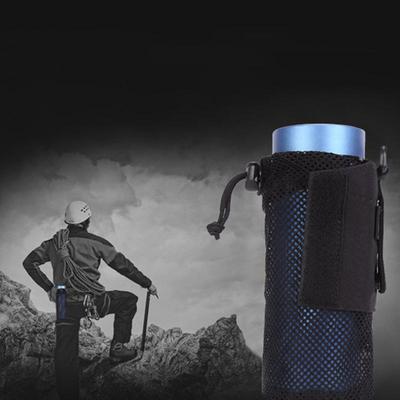 Portable Mesh Breathable Water Bottle Pouch Adjustable Buckle Hanging Hook Bottle Storage Bag With  Straps Sports Kettle Holder
