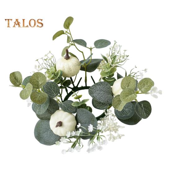 

Искусственная тыква, кольцо-свеча, венок, цветочный настольный центральный элемент, искусственный цветок, кольцо-свеча для домашнего декора свадебного стола зелёный