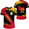3D Printing The Republic-of Angola Map T Shirt Angola Coat Of Arms Flag Graphic Short Sleeves Vintage Ethnic Mens Clothing Tops
