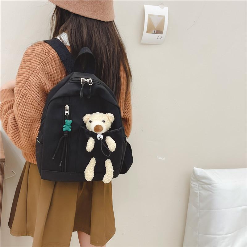 Adorable Cartoon Bear Kids Backpack Cute Nylon Breathable School Bag For Toddlers