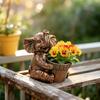 Cute Elephant Planter, Small Animal Flower Pot, Weatherproof Indoor Outdoor Cactus Air Plant Holder for Home Office Desktop Decor
