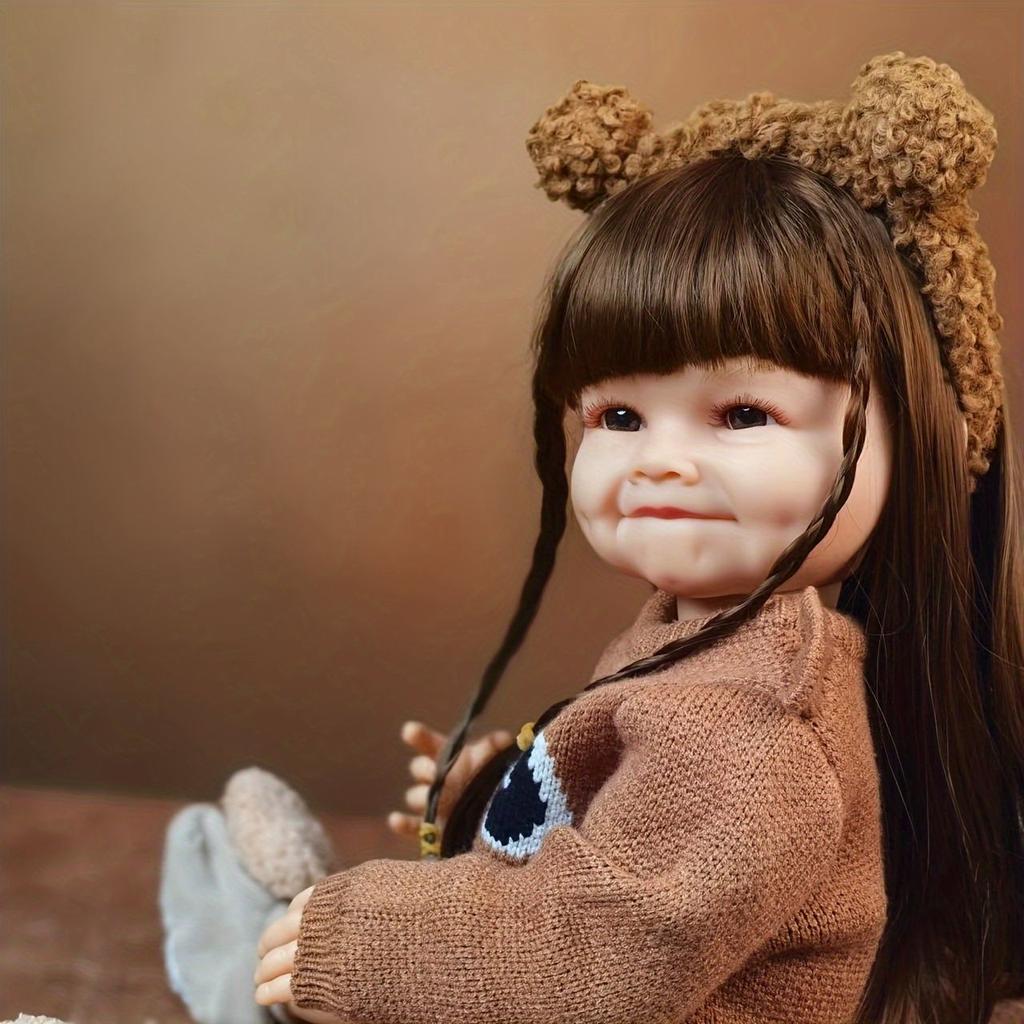 BZDOLL Lifelike Realistic Reborn Baby Girl Doll 55 CM 22 Inch Soft Full Silicone Princess Toddler Art Bebe Birthday Gifts for Child