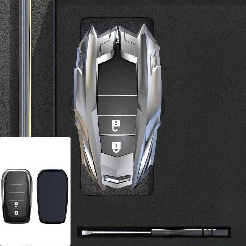 WSR4 Car Key Case Cover for Toyota RAV4 HARRIER Hilux Fortuner Land Cruiser Crown Highland Prado Yaris Cross Aygo X 2022